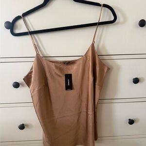 Express Tan Satin Downtown Cami NWT